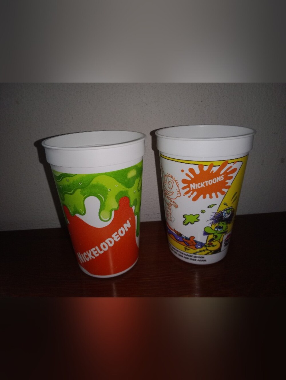 Vintage Nickelodeon Pizza Hut Collector Cups Rugrats Green Slime MTV 1990 1991